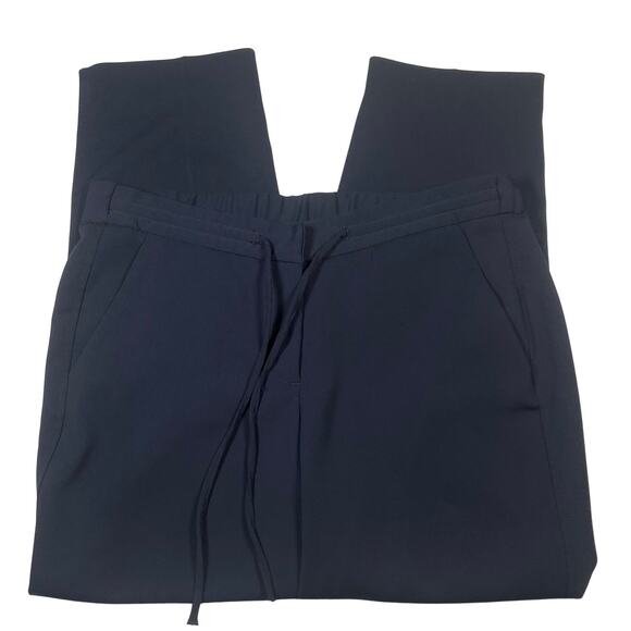 Talbots Pants Womens 10 Petite Navy Blue Stretch Drawstring Comfort Pockets - Picture 2 of 5